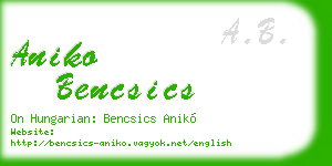 aniko bencsics business card