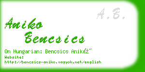 aniko bencsics business card